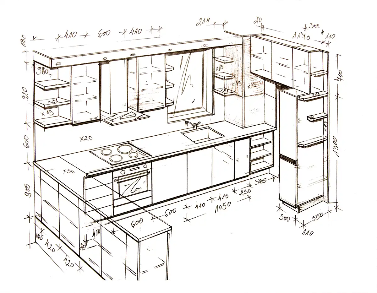 размери на кухненски шкафове